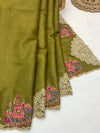 Tussore Saree Mehendi-Green In Colour