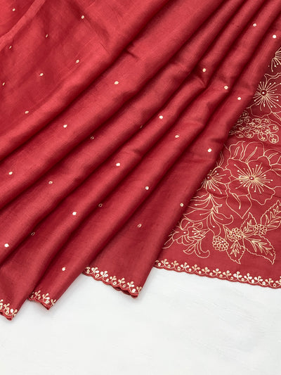 Tussar Saree with Crafted Aari Embroidery
