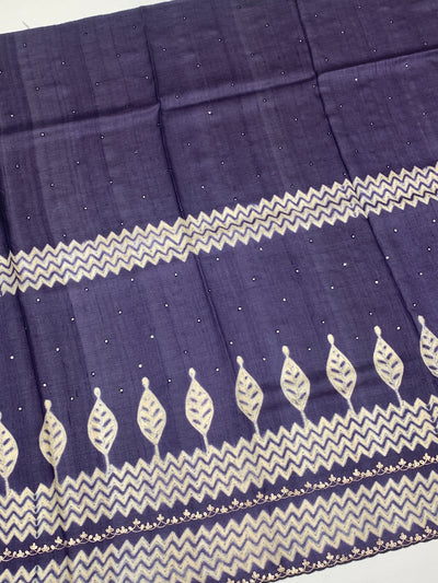 Deep Violet Tussar Silk Saree