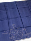 Tussore Saree Navy-Blue In Colour