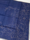 Tussore Saree Navy-Blue In Colour