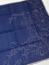 Tussore Saree Navy-Blue In Colour