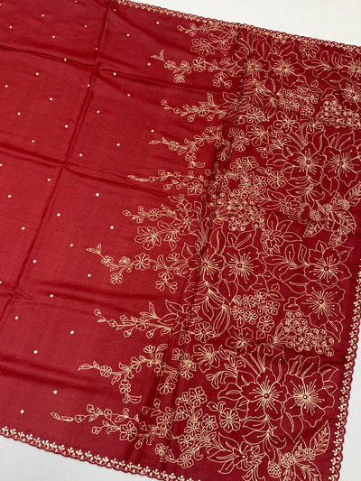 Tussar Saree with Crafted Aari Embroidery
