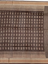 Tuscan Coffee: Hand-Printed Geometric Cotton Saree