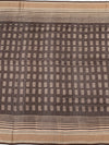 Tuscan Coffee: Hand-Printed Geometric Cotton Saree