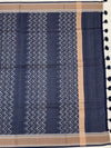 Indigo Floral & Leheriya Printed Cotton Saree