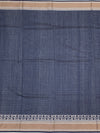 Indigo Floral & Leheriya Printed Cotton Saree