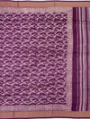 Elegant Plum Purple Botanical Print Cotton Saree