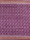Elegant Plum Purple Botanical Print Cotton Saree