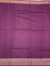 Elegant Plum Purple Botanical Print Cotton Saree