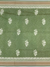 Olive Green Floral Printed Cotton Saree