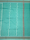 Elegant Sea Green Cotton Saree with Geometric Weave