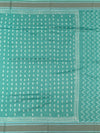 Elegant Sea Green Cotton Saree with Geometric Weave