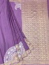 Elegant Mauve Mashru Silk Saree with Mandala Motif and Floral Zari Jaal