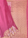 Rose Pink Mashru Silk Saree with Zari Polka Dots & Floral Pallu
