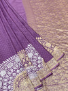 Elegant Mauve Mashru Silk Saree with Mandala Motif and Floral Zari Jaal