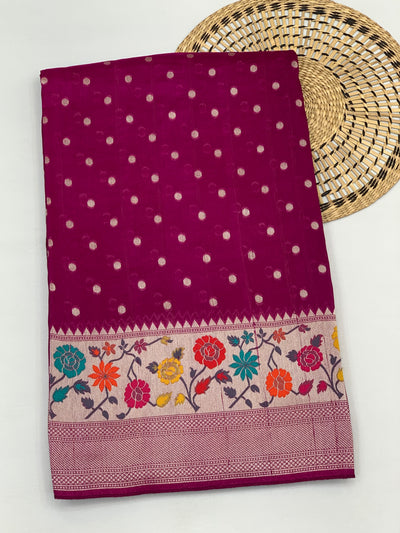 Tussore Georgette Saree Magenta-Pink In Colour