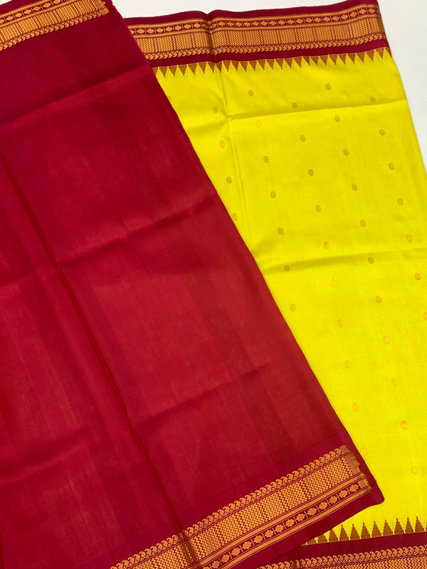 Gadwal Pattu Saree Lemon-Green In Colour