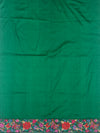 Mustard Yellow & Emerald Green Fusion Patola Saree with Embroidered Border