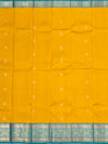 Vibrant Golden Yellow & Turquoise kanjeevaram Silk Saree