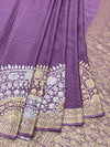Elegant Mauve Mashru Silk Saree with Mandala Motif and Floral Zari Jaal