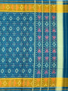 Peacock Teal Blue & Mustard Rajkot Patola Silk Saree
