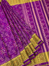 Royal Purple & Mustard Gold Rajkot Patola Silk Saree