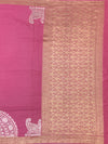 Rose Pink Mashru Silk Saree with Zari Polka Dots & Floral Pallu