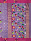 Exquisite Deep Purple Zari Kota Saree with Meenakari-Inspired Motifs