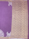 Elegant Mauve Mashru Silk Saree with Mandala Motif and Floral Zari Jaal