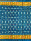Peacock Teal Blue & Mustard Rajkot Patola Silk Saree