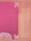 Rose Pink Mashru Silk Saree with Zari Polka Dots & Floral Pallu