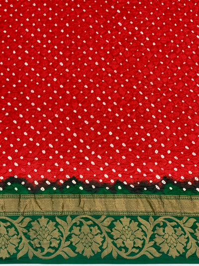 Banarasi Bandhani Saree Red In Colour