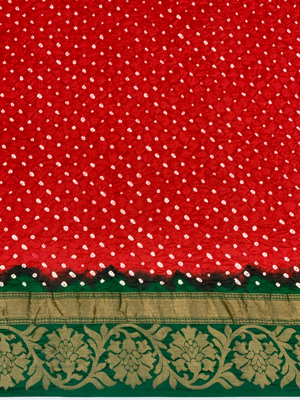 Banarasi Bandhani Saree Red In Colour