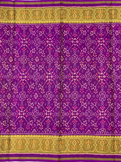 Royal Purple & Mustard Gold Rajkot Patola Silk Saree