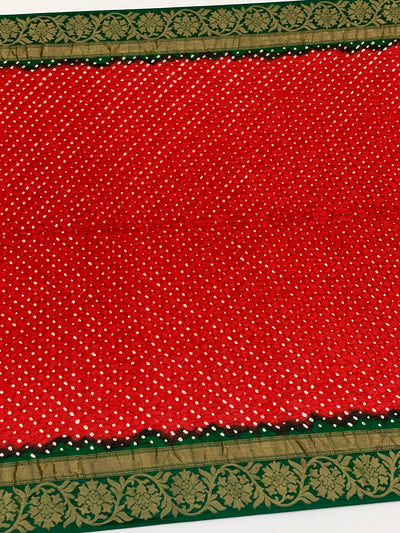 Banarasi Bandhani Saree Red In Colour