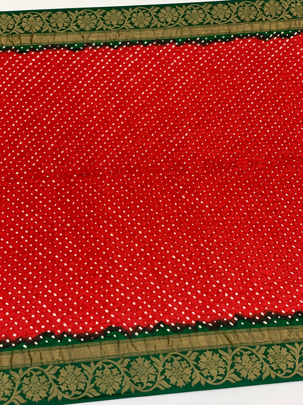 Banarasi Bandhani Saree Red In Colour