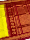Gadwal Pattu Saree Lemon-Green In Colour