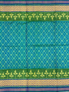 Teal Blue & Vibrant Green Rajkot Patola Silk Saree