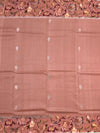 Elegant Dusty Rose Tussore Saree with Floral Printed Border