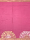 Rose Pink Mashru Silk Saree with Zari Polka Dots & Floral Pallu