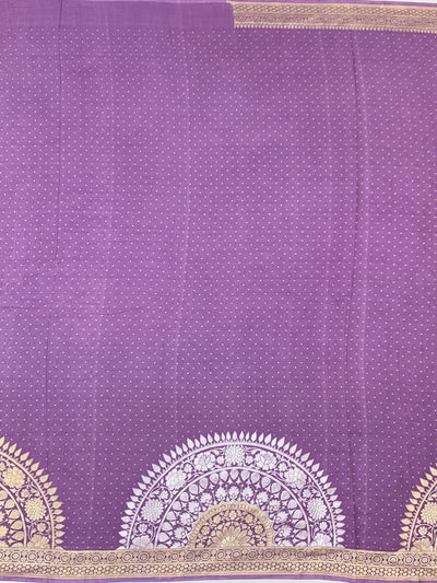 Elegant Mauve Mashru Silk Saree with Mandala Motif and Floral Zari Jaal