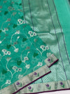 Zari Kota Saree Sea-Green In Color