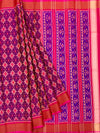 Jewel-Toned Purple & Rani Pink Rajkot Patola Silk Saree