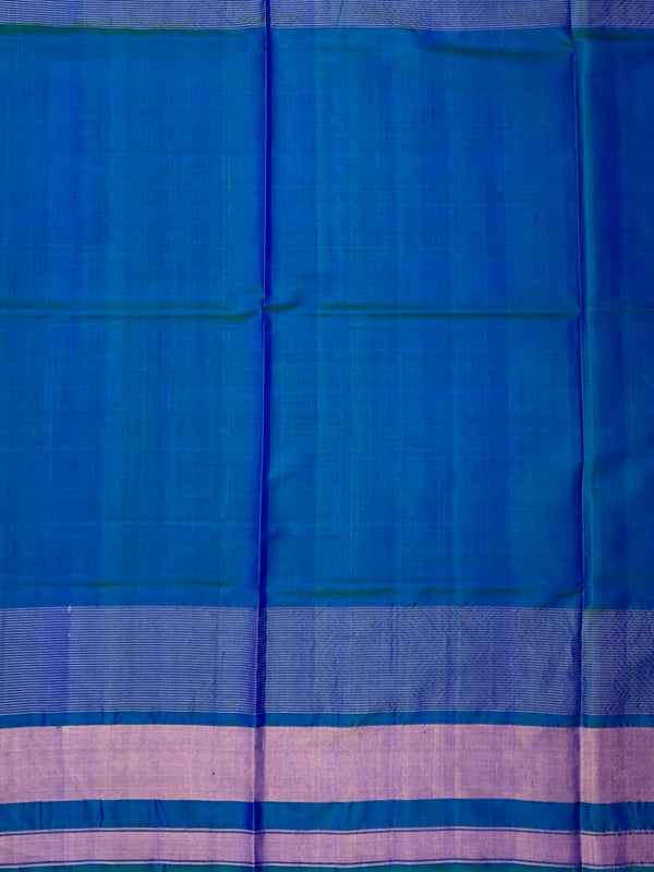Teal Blue & Vibrant Green Rajkot Patola Silk Saree