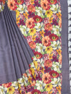 Floral Symphony Tussore Silk Saree in Dusty Mauve