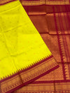 Gadwal Pattu Saree Lemon-Green In Colour