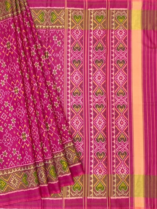 Vibrant Fuchsia Pink Rajkot Patola Silk Saree