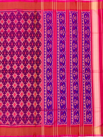 Jewel-Toned Purple & Rani Pink Rajkot Patola Silk Saree