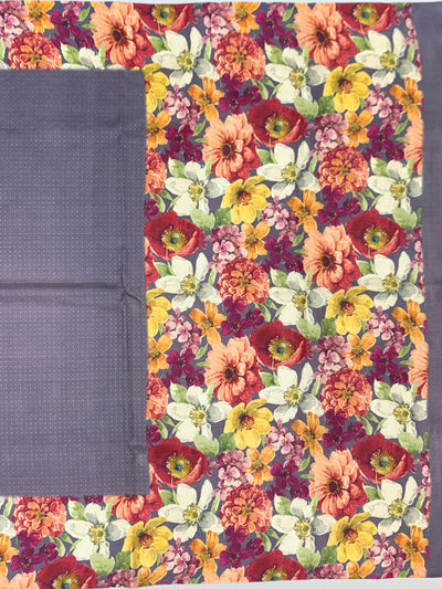 Floral Symphony Tussore Silk Saree in Dusty Mauve